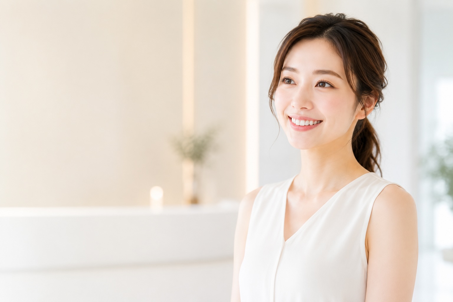 医療ホワイトニングを受ける女性